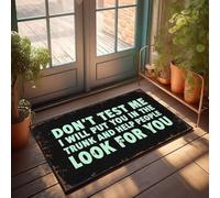 XYBH Farm Bath Mat Don'T Test Me; I'Ll Put You In The Trunk And Help People Look For You Doormat Restroom Decor Fall Rug(65X90CM)