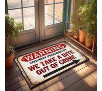 XYBH Farmhouse Bath Mat Warning Security Provided By We Take A Bite Out Of Crime Doormat Farmhouse Bath Mat(40X60CM)