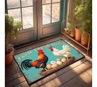 XYBH Farmhouse Kitchen Rug Set Farm Fresh Eggs Sign Doormat Classroom Welcome Mat Door Mat Rug(65X90CM)