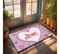 XYBH Front Door Mats For Outdoor Entrance A Heart-Shaped Frame With The Word D'Ore In The Center. Doormat Balcony Decor Bedroom Decor For Men(50X80CM)