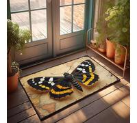 XYBH Front Door Welcome Mat A Butterfly With Black, Yellow, And White Patterns. Doormat Fall Mats Outdoor Room Decore(50X80CM)