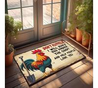 XYBH Front Porch Mat Outdoor Don'T Ruffle, I'Ll Bury You Under The Coop! Doormat Bathroom Stuff Front Porch Mat Outdoor(40X60CM)