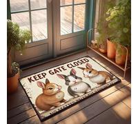 XYBH Front Porch Mat Outdoor Keep Gate Closed. No Matter What The Rabbits Say! Doormat Bathroom Stuff Front Porch Mat Outdoor(65X90CM)