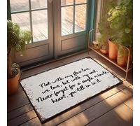 XYBH Front Porch Mat Outdoor Not With Flesh Love, But Soul. Heart Till In It. Doormat Bathroom Stuff Front Porch Mat Outdoor(50X80CM)