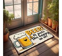 XYBH Funny Bathroom Rugs Beer! It Puts The Happy In In! Doormat Emo Room Decor Stuff For Bedroom(40X60CM)