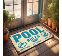 XYBH Funny Bathroom Rugs Pool Rules: No Diving, Running, Or Glass Doormat Emo Room Decor Stuff For Bedroom(65X90CM)