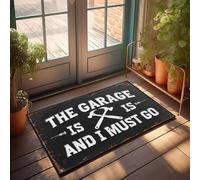 XYBH Funny Bathroom Rugs The Garage Is And I Must Go Doormat Emo Room Decor Stuff For Bedroom(65X90CM)