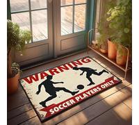 XYBH Funny Door Mats For Front Door Warning: Soccer Players Only. Doormat Indoor Fall Decor Fall Welcome Mats For Front Door(40X60CM)