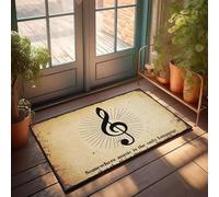 XYBH Funny Door Mats For Outside Entry Somewhere Music Is The Only Language. Doormat Outdoor Bar Accessories Decor Outdoor Spring Rug(65X90CM)