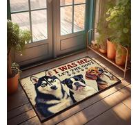 XYBH Funny Door Mats For Outside Entry Three Dogs With The Text 'I Was Me, Let The Gout'. Doormat Outdoor Bar Accessories Decor Outdoor Spring Rug(40X60CM)
