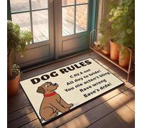 XYBH Funny Front Door Mat Outdoor Dog Rules: Respect All, Act Polite. Doormat Bar For Man Cave Gifts For Home Decor(65X90CM)