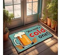 XYBH Funny Front Door Mat Outdoor Enjoy A Refreshing Cold Brew Today! Doormat Bar For Man Cave Gifts For Home Decor(40X60CM)