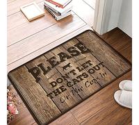 XYBH Funny Sogns Please Don'T Let The Cats Out Or The Cops In Rug Bedroom Decor For Men Fall Door Decor(40X60CM)
