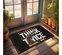 XYBH Funny Text Doormat Think Twice, I Won'T Shoot. Doormat Door Mats For Inside Entry Fall Rugs Outdoor(40X60CM)