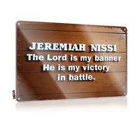 XYBH Funny Tin Sign Jeremiah Nissi: The Lord Is My Banner; He Is My Victory In Battle. Tin Sign Bar Rules Sign Bar Rules Sign(30X40CM)
