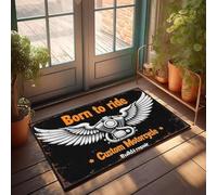 XYBH Garage Accessories For Man Cave Custom Motorcycle: Born To Ride, Build & Repair Doormat Porch Decor Playroom Furniture(65X90CM)