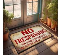 XYBH Garage Accessories For Man Cave No Trespassing. Doormat Porch Decor Playroom Furniture(65X90CM)