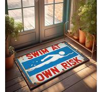 XYBH Garage Accessories For Man Cave Swim At Your Own Risk. Doormat Porch Decor Playroom Furniture(40X60CM)