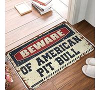 XYBH Home Alone Door Mat Beware Of American Pit Bull Doormat Fall Front Porch Decor Large Outdoor Door Mat(65X90CM)