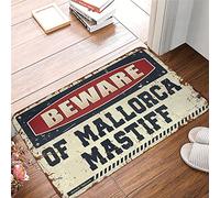 XYBH Home Alone Door Mat Beware Of Mallorca Mastiff Rug Fall Front Porch Decor Large Outdoor Door Mat(50X80CM)