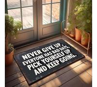 XYBH Home Alone Door Mat Never Give Up. Everyone Has Bad Days. Pick Yourself Up And Keep Going. Doormat Fall Outdoor Doormat Lake House Decor(65X90CM)