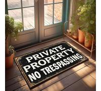 XYBH Home Alone Door Mat Private Property No Trespassing Doormat Fall Outdoor Doormat Lake House Decor(50X80CM)