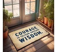 XYBH Home Decor For Men Courage Is The Twin Of Wisdom. Doormat Playroom Decor Bedroom Accessories(65X90CM)