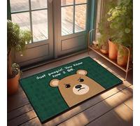 XYBH Home Decor Men A Cartoon Bear With An Angry Expression Doormat Outside Door Mats For Front Door Large Bath Mat(40X60CM)