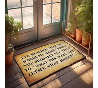 XYBH Home Decor Men Age Where Brain Says 'Let'S See What Happens.' Doormat Outside Door Mats For Front Door Large Bath Mat(65X90CM)