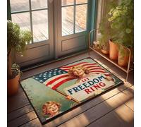 XYBH Home Decor Men Let Freedom Ring Patriotic Poster. Doormat Country Decorations For Home Boys Room Decor(50X80CM)