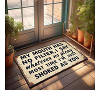 XYBH Home Decor Men My Mouth Has No Filter, I Say Whatever No Pleay Most Time I'M Just Shoked As You Doormat Outside Door Mats For Front Door Large Bath Mat(65X90CM)