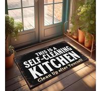 XYBH Home Decor Men This Is A Self-Cleaning Kitchen Clean Up After Yourself. Doormat Country Decorations For Home Boys Room Decor(65X90CM)