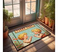 XYBH Home Decor Men Two Children Playing With Bubbles. Doormat Country Decorations For Home Boys Room Decor(50X80CM)