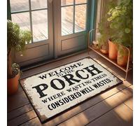 XYBH Home Decor Men Welcome To The Porch Where Wasting Time Is Considered Well Wasted. Doormat Country Decorations For Home Boys Room Decor(50X80CM)