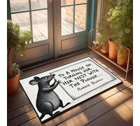 XYBH Home Sweet Apartment Doormat A Mouse Is Holding A Sign With A Quote By Robert Burns. Doormat Cool Stuff For Boys Rugs For Kitchen(40X60CM)