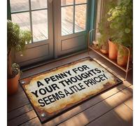 XYBH Home Sweet Apartment Doormat A Penny For Your Thoughts Seems A Little Pricey Doormat Cool Stuff For Boys Rugs For Kitchen(50X80CM)