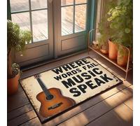 XYBH Home Sweet Apartment Doormat Where Words Fail, Music Speaks. Doormat Cool Stuff For Boys Rugs For Kitchen(50X80CM)