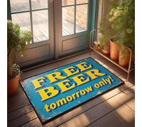 XYBH Home Sweet Home Door Mat Free Beer Tomorrow Only! Doormat Farm Rug Hot Cocoa Bar Decor(65X90CM)