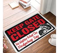 XYBH Home Sweet Home Door Mat Keep Gate Closed No Matter What The Hedgehog Say Doormat Cool Stuff For Boys Front Entrance Decor(50X80CM)