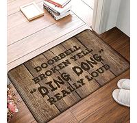 XYBH Indoor Mats For Front Door Entry Doorbell Broken Yell Ding Dong Really Loud Mat Desk Decor For Men Shoes Here Mat(40X60CM)