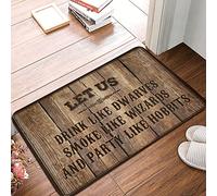XYBH Interesting Entry Doormat Let Us Drink Like Dwarves Smoke Like Wizards And Party Like Hobbits Mat Door Mat Indoor Entrance Fall Rug(50X80CM)