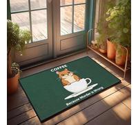 XYBH Large Fall Door Mat A Hamster In A Coffee Cup With The Caption Because Murder Is Wrong. Doormat Bedroom Stuff Out Door Mat Outdoor(50X80CM)