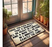XYBH Large Fall Door Mat A Woman'S Ready In 5 Minutes. Doormat Bedroom Stuff Out Door Mat Outdoor(65X90CM)