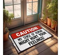 XYBH Large Fall Door Mat Caution: My Sense Of Humanity Might Hurt Your Feelings! Doormat Bedroom Stuff Out Door Mat Outdoor(65X90CM)