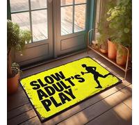 XYBH Large Fall Door Mat Slow Adult'S Play: Run, Rest, Repeat. Doormat Bedroom Stuff Out Door Mat Outdoor(40X60CM)