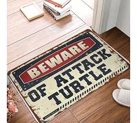 XYBH Man Cabe Decor Beware Of Attack Turtle Doormat Front Door Rug Outdoor Funny Patio Decor(50X80CM)