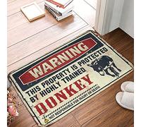 XYBH Man Cabe Decor Warning This Property Is Protected By A Highly Trained Donkey Rug Front Door Rug Outdoor Funny Patio Decor(50X80CM)