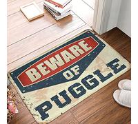 XYBH Man Cave Decorations Beware Of Puggle Rug Front Doormat Friends Door Mat(40X60CM)