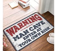 XYBH Man Cave Decorations Wrning Enter At Your Own Risk Mat Garage Decor For Men Teen Room Decor(40X60CM)