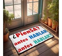 XYBH Mat For Shoes By Door Think Before You Speak. Doormat Pool Decorations Outdoor Welcome Mat For Classroom(40X60CM)
